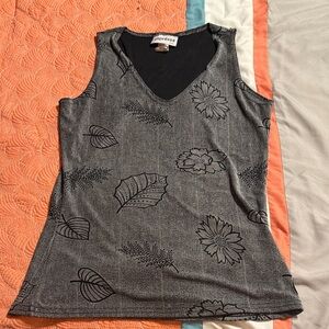 Espresso Charcoal and Black Patterned Tank Top